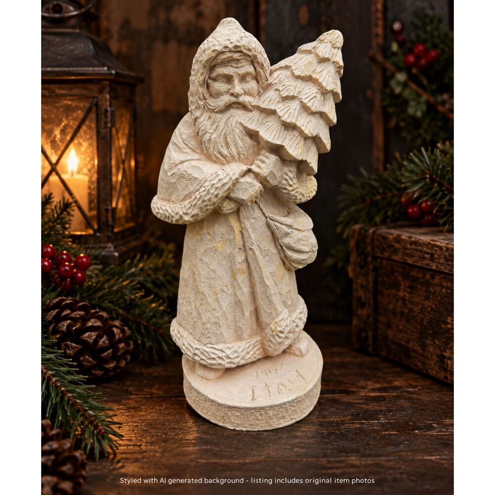 Vintage Old World Santa DIY Resin Mold 1989 Wood World Italy Paintable Figurine